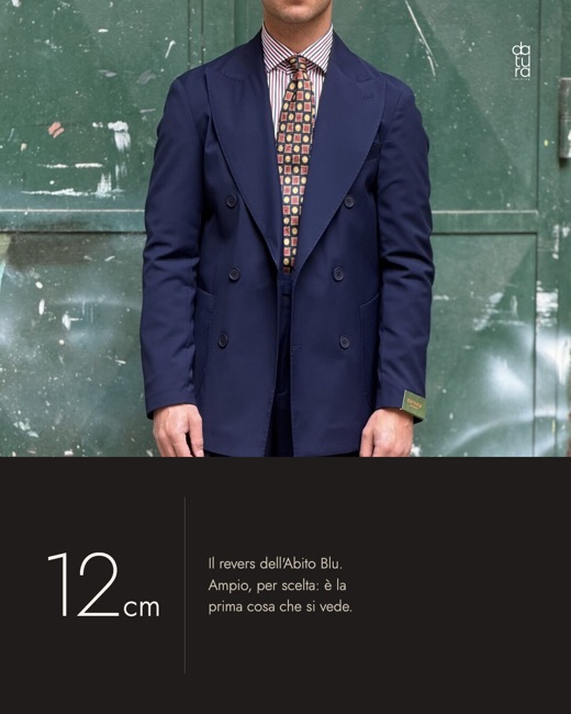 Concept: il revers dell'Abito Blu, 12 centimetri